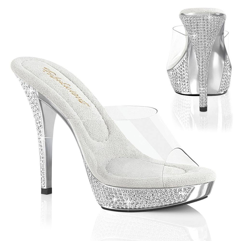 Fabulicious - ATHENA501 Mules with heel - White/Silver coloured Product image